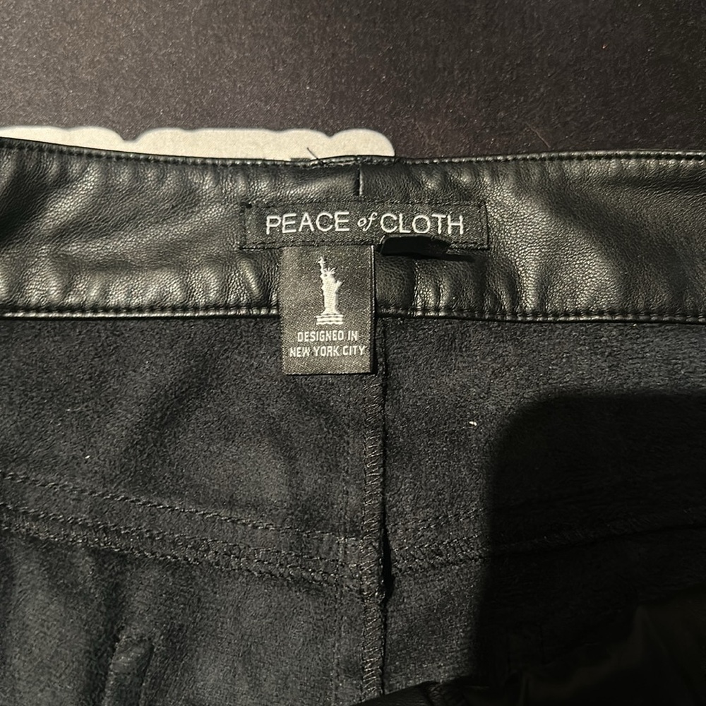 Peace of Cloth Black Faux Leather Jeans Size 10 NWT - Picture 8 of 15